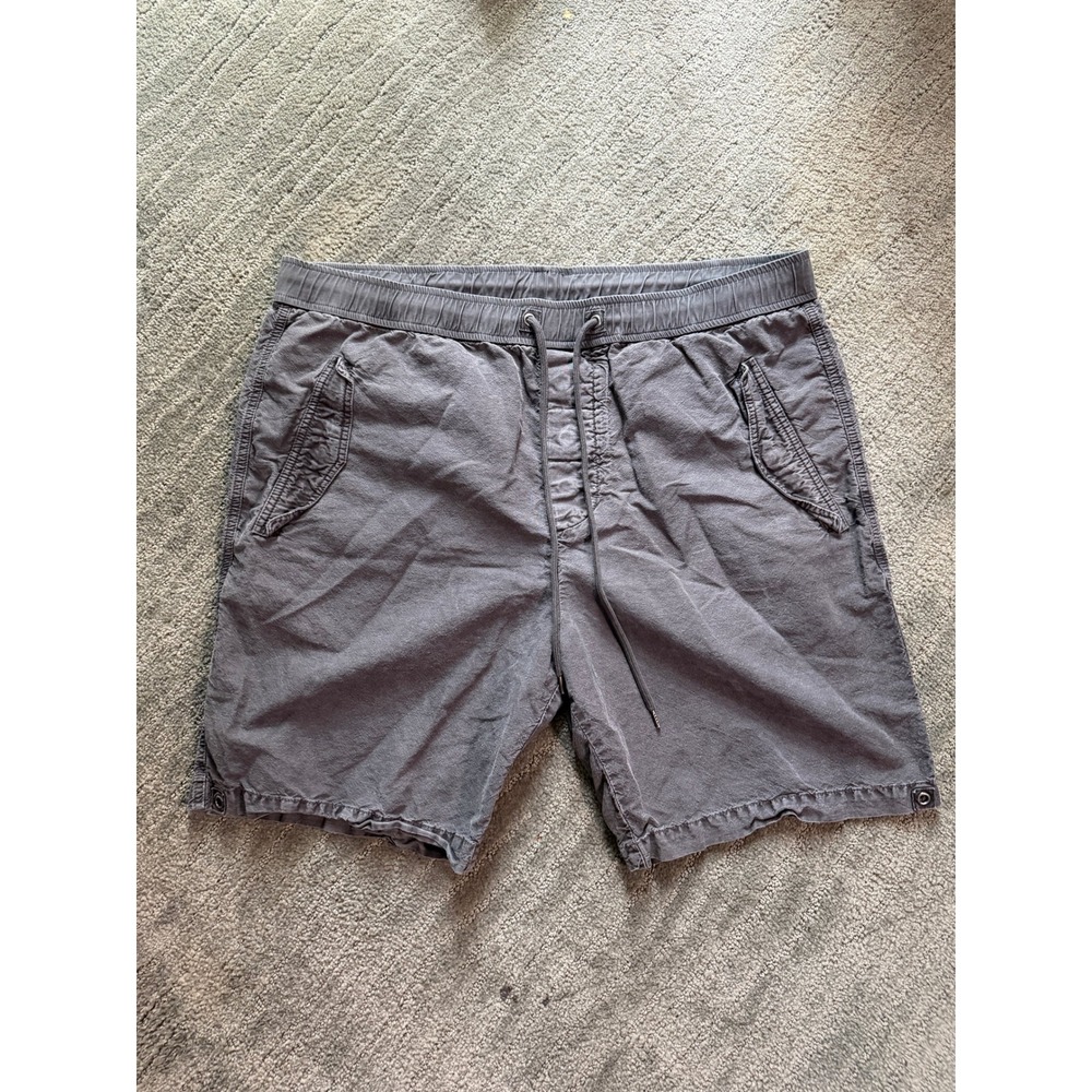 James Perse Los Angeles Mens Gray Cotton Hemp Drawstring Shorts Size 4 MTCH4254